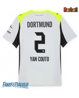 Borussia Dortmund Yan Couto #2 Tricou Fotbal Replică 2025-26 Barbati Deplasare